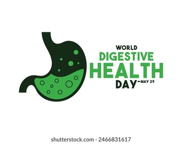 World Digestive Health Day. May 29. White background. Eps 10.