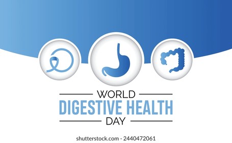 World Digestive Health Day observed every year in May 29. Template for background, banner, card, poster with text inscription.