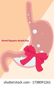 World Digestive Health Day Stomach With Bow Holiday 