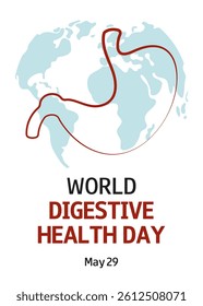 World Digestive Health day. WDHD. May 29. Conceptual design for medical banner, poster, greeting card, flyer.