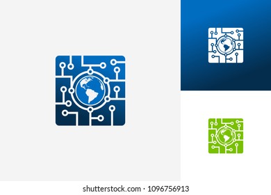 World Digital Technology Logo Template Design Vector, Emblem, Design Concept, Creative Symbol, Icon