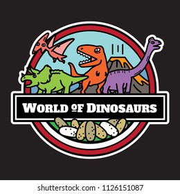 World of Dinosaurs logo,vector.