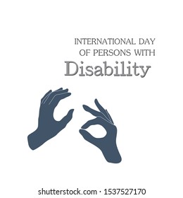 World Disability Day concept. International day of person with disabled design with symbolical icons Vector illustration