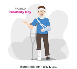 World disability day, handicapped persons. Vector illustration 
