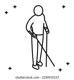 World disability day icon hand drawn design Vector illustration