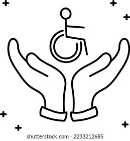 World Invalide Day Symbol handgezeichnet Design Vektorgrafik