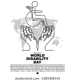 World Disability day, poster and banner vector