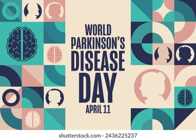 World Parkinson’s Disease Day. April 11. Holiday concept. Template for background, banner, card, poster with text inscription. Vector EPS10 illustration