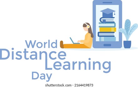 World Distance Learning Day Vector