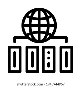world distribution icon vector. world distribution sign. isolated contour symbol illustration