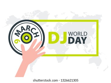 World dj day. White background. Vector illustration. 