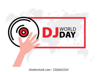 World dj day. White background. Vector illustration. 