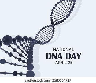 World DNA Day. April 25. Template for background, banner, card, poster. vector illustration