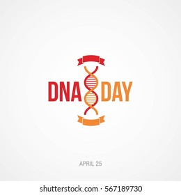World DNA Day Vector Design. Flat style