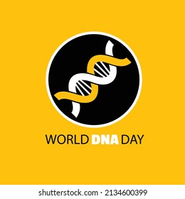 world dna day vector graphics. simple and elegant design. yellow background