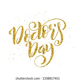 World doctors day. Template for poster with handdrawn lettering. Vector illustration.