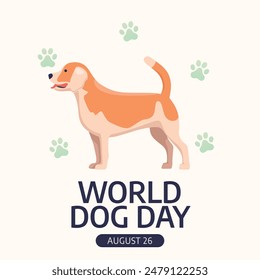 World Dog Day. Flat design. Vector flat art. Vector design. Good for usage template celebration. eps 10. 