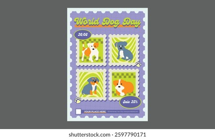 World Dog Day. International Dog Day celebration. international dog day background. world dog day. August 26. Vector illustration. poster, banner, greeting card, flyer.