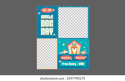 World Dog Day. International Dog Day celebration. international dog day background. world dog day. August 26. Vector illustration. poster, banner, greeting card, flyer.