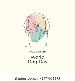 World Dog Day. Line art design. Vector line art. Continuous line. Good for usage template celebration. eps 10. 