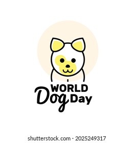 World dog day logo template. vector illustration