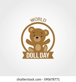 World Doll Day  Vector Illustration. Suitable for greeting Card, poster and banner. Encourages gifting dolls, especially to children who might not have one. flat style design vector illustration.