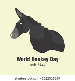 World Donkey Day vector, illustration. May 8. Donkey day.