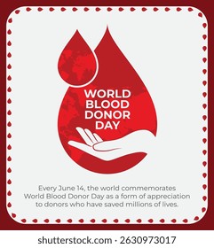 World Donor Day Campaign Poster Illustration EPS Vector