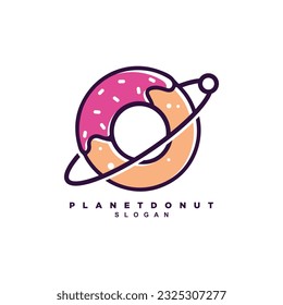 World of donut or planet donut logo design for your brand or business