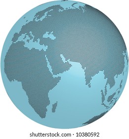 World. Dotted globe, easy scalable and rotable
