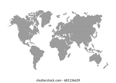 World Dotted Vector Illustration Map