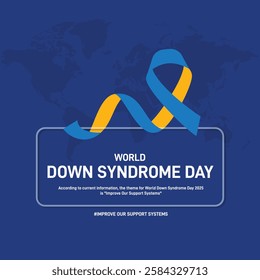 world down syndrome day 2025. world down syndrome day creative banner, poster, social media post, postcard, background, backdrop, web banner, cover design etc. Improve Our Support Systems