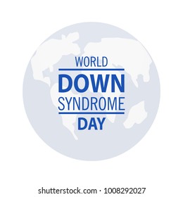 World Down Syndrome Day. 21 March. Ribbon symbol conceptual illustration vector.