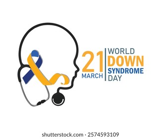 World down syndrome day, 21 March. design on white background. banner, poster, card, postcard, placard background design.