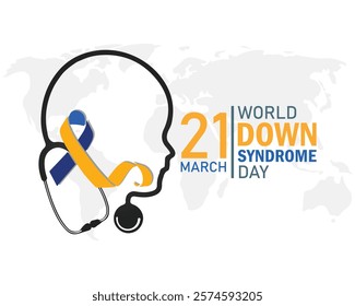 World down syndrome day, 21 March. design on white background. banner, poster, card, postcard, placard background design.