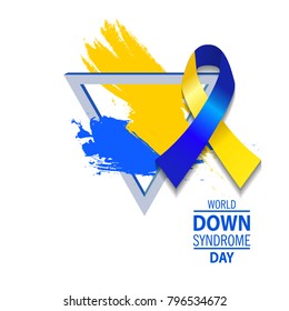World Down Syndrome Day, 21 March. Ribbon symbol conceptual illustration vector.