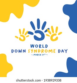 World Down syndrome day. Down syndrome awareness concept. Vector Illustration