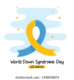 World Down syndrome day. Down syndrome awareness concept. Vector Illustration on white background