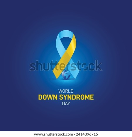 World Down Syndrome Day. Down Syndrome awareness ribbon vector illustration. 商業照片 © 