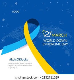 World Down syndrome day banner or invitation card. WDSD - Vector flat. 