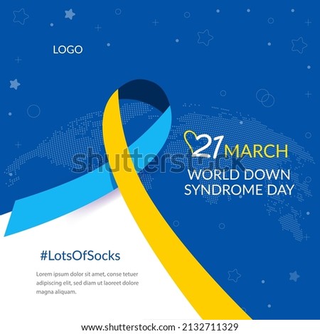 World Down syndrome day banner or invitation card. WDSD - Vector flat. 