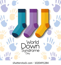 world down syndrome day childrenhood hands and socks card