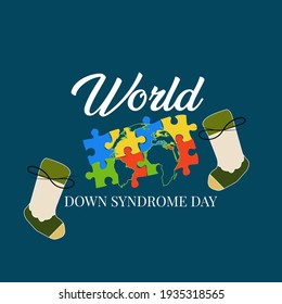 world down syndrome day concept. illustration vector. web banner editable