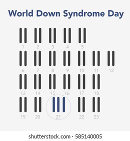 World Down Syndrome Day. Flat vector stock illustration.