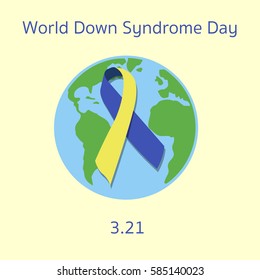 World Down Syndrome Day. Flat vector stock illustration.