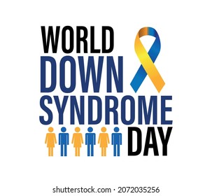 World Down Syndrome Day is March 21. awareness concept, editable vector on white background, graphic banner.
