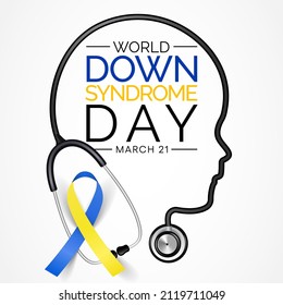 World Down Syndrome day is observed every year on March 21, it is a condition in which a person has an extra chromosome, they are small packages of genes in the body. vector illustration