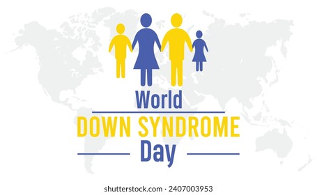 Der Welt-Down-Syndrom-Tag wird jedes Jahr im März beobachtet. Urlaub, Poster, Karte und Hintergrund, Vektorgrafik-Design.