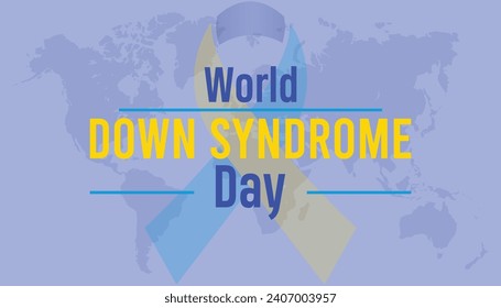 El Día Mundial del Síndrome de Down se celebra cada año en marzo. Diseño de ilustraciones vectoriales de vacaciones, afiche, tarjeta y fondo.