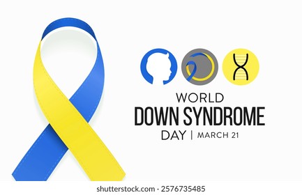 World Down Syndrome day is observed every year on March 21, it is a condition in which a person has an extra chromosome, they are small packages of genes in the body. vector illustration